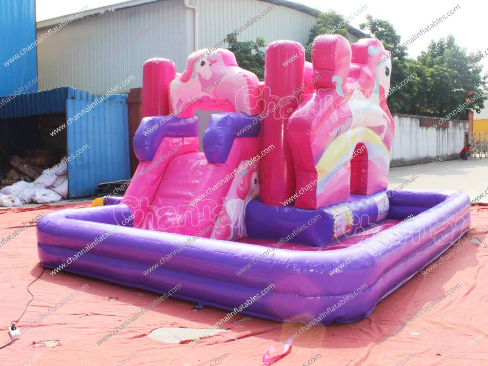 inflatable pink unicorn