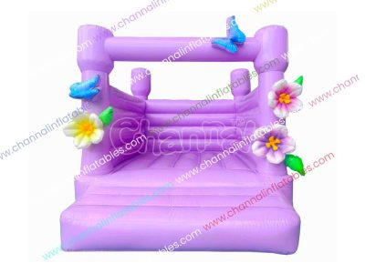 butterfly and flower inflatable purple bouncer