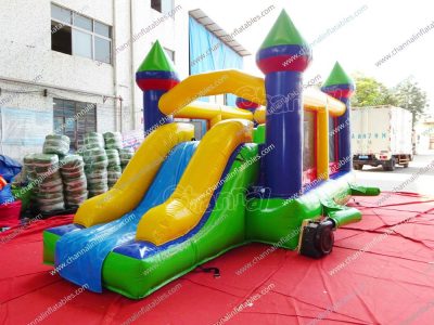 small inflatable combo with obstacle course