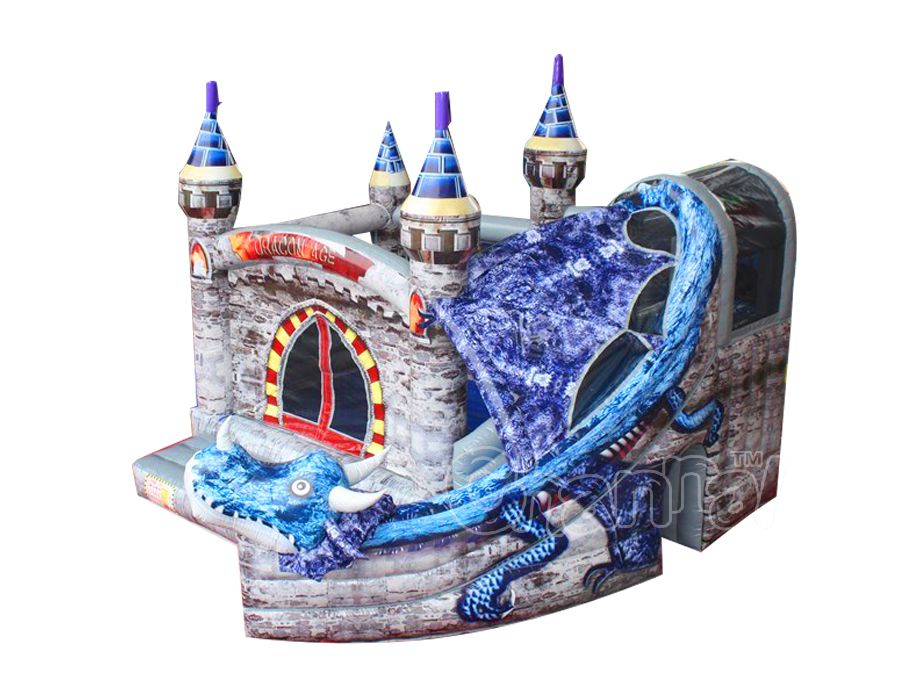 Hot Sale EN14960 Purple Dragon Castel Bounce House Dragon for Sale