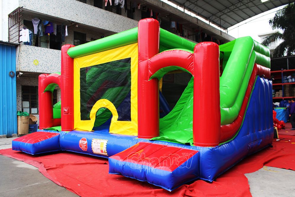 bounce house double slide