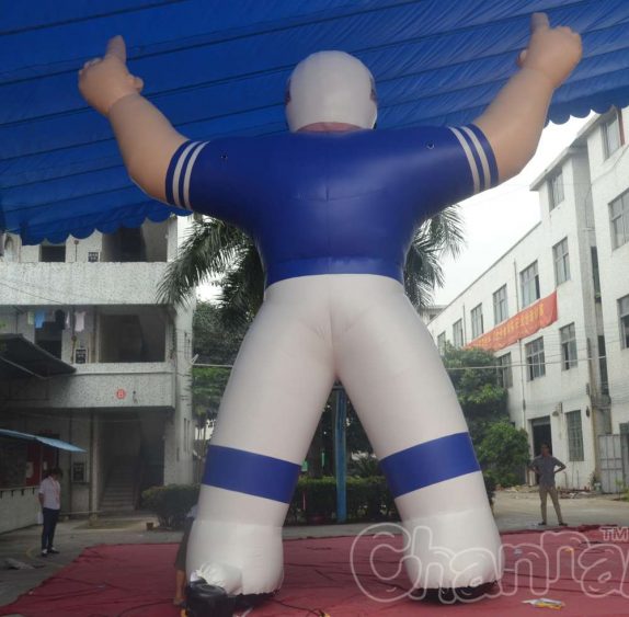 back of giant blow up nfl football player