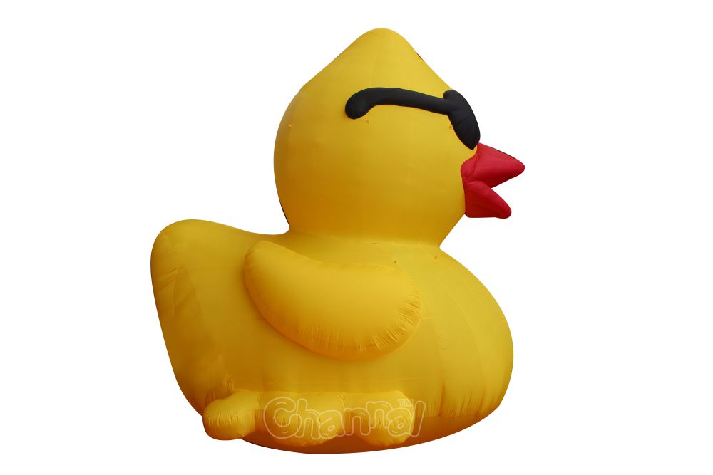 inflatable duck with sunglasses