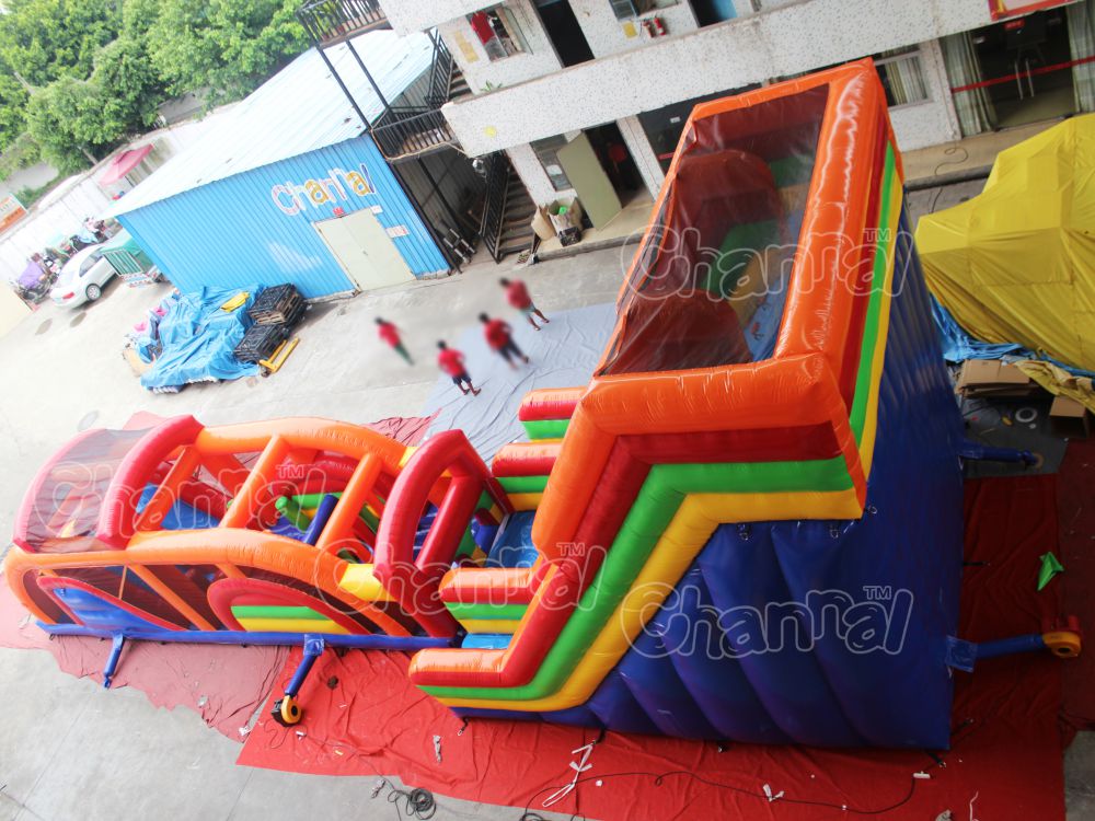 Inflatable Extreme Rush Slide Obstacle Course - Channal Inflatables