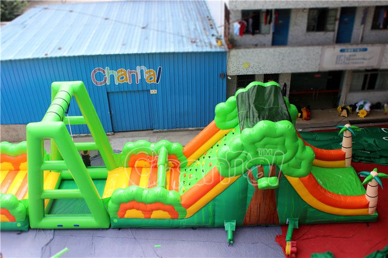 Jungle Themed Inflatable Obstacle Course - Channal Inflatables