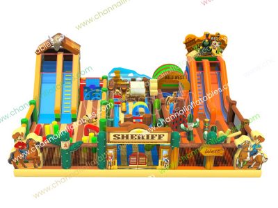 giant wild west inflatable playground for sale