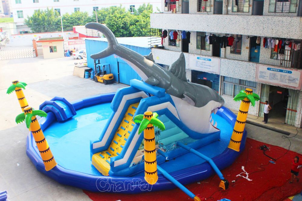 inflatable shark pool