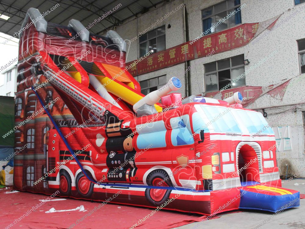 Fire Truck Inflatable Slide - Channal Inflatables