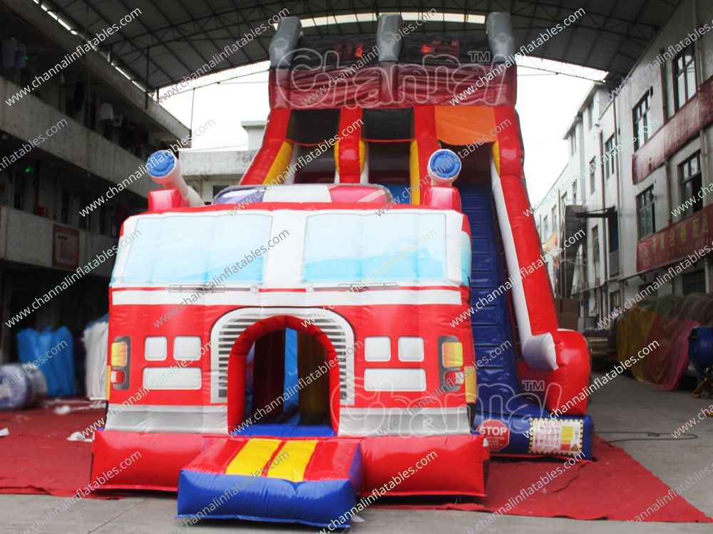 Fire Truck Inflatable Slide - Channal Inflatables