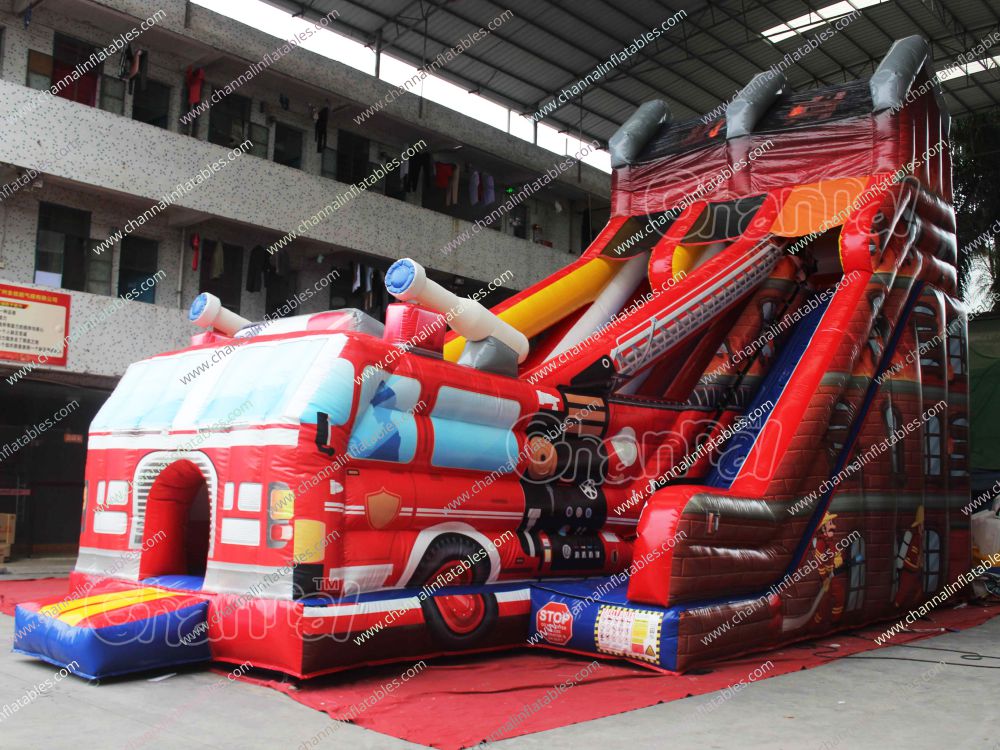 Fire Truck Inflatable Slide - Channal Inflatables