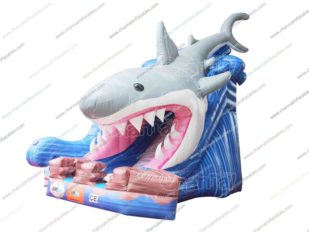 giant inflatable shark water slide