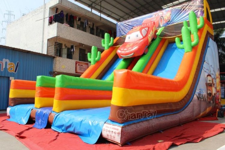 cars inflatable dry slide