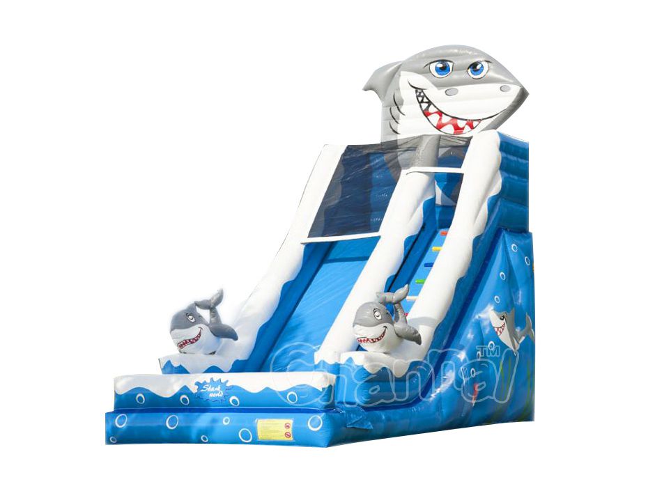 giant inflatable shark water slide