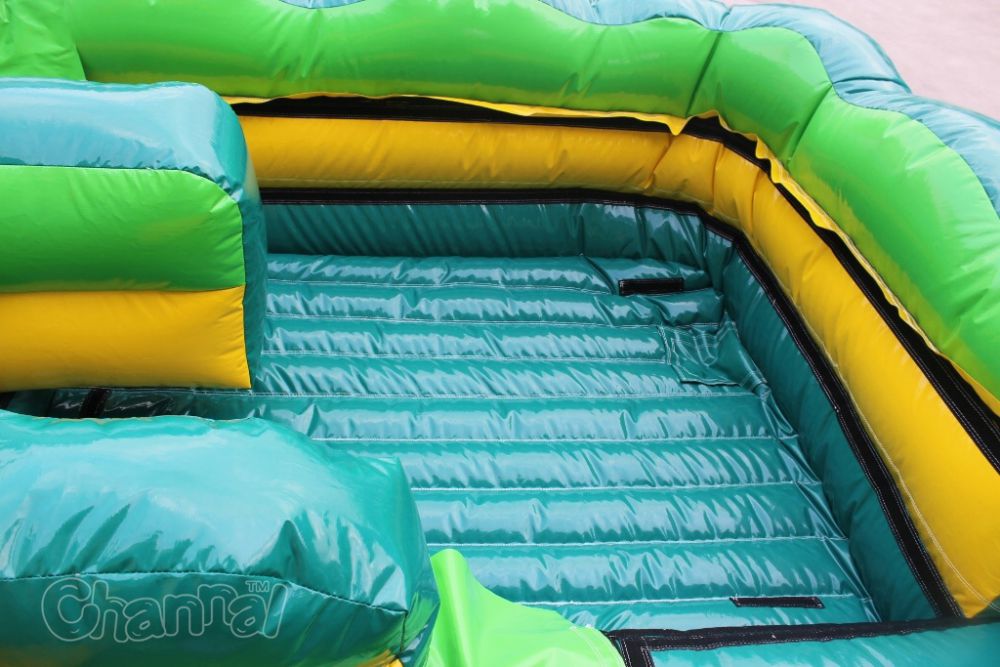 tropical marble dual lane inflatable water slide & slip n slide combo with blower