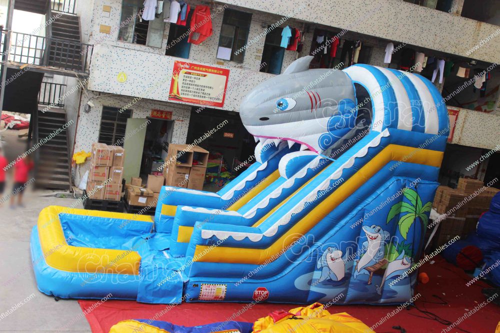 Shark Inflatable Water Slide - Channal Inflatables