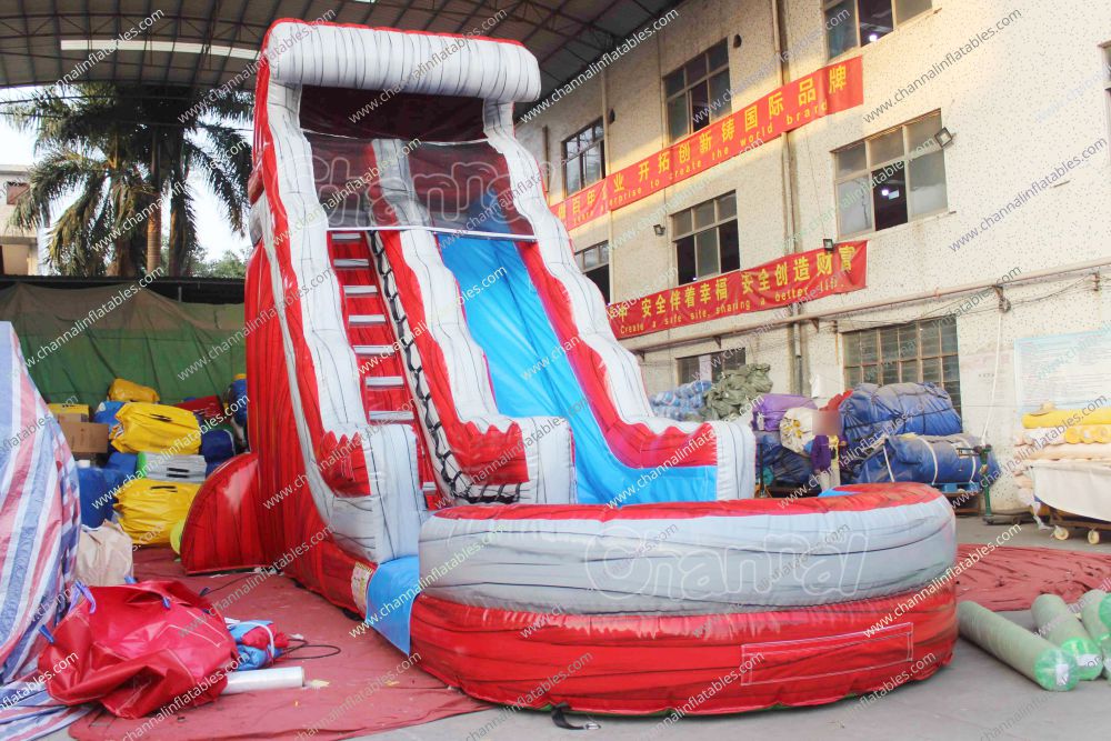 Red Inflatable Water Slide - Channal Inflatables