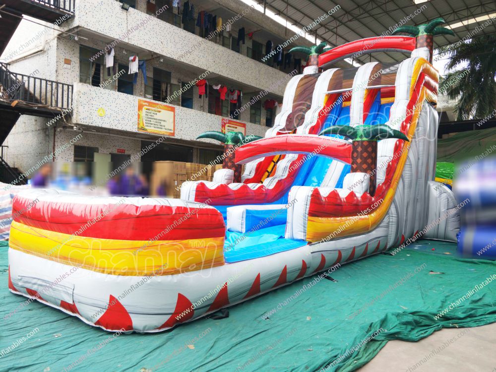 Red Tropics Water Slide - Channal Inflatables