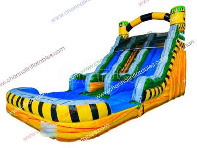 nuclear waste theme inflatable water slide