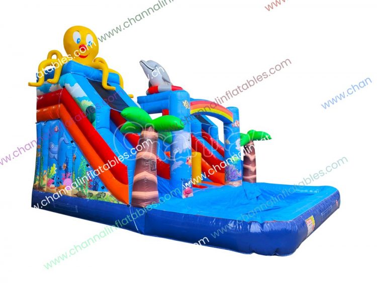 undersea inflatable double water slide