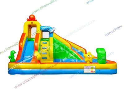 ocean theme backyard inflatable water slide