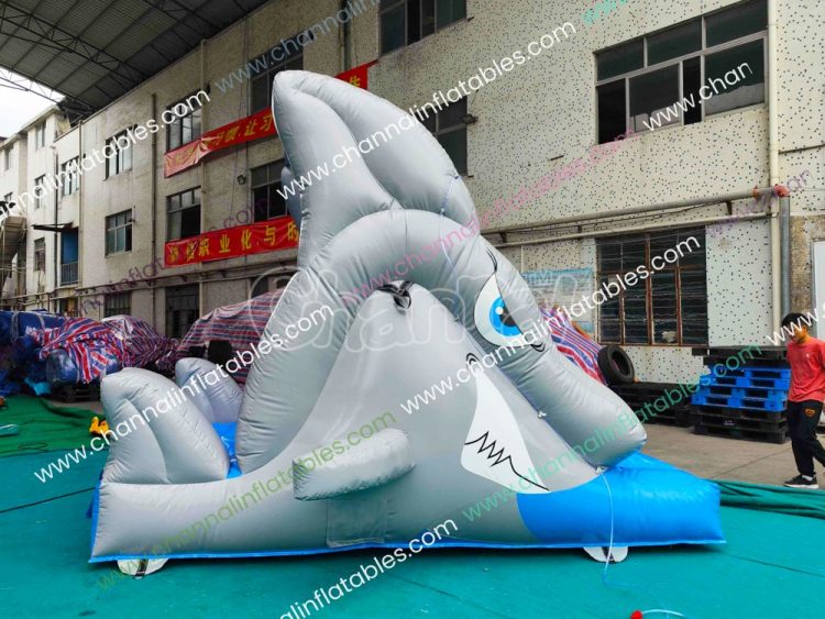 inflatable shark splash water slide for pool