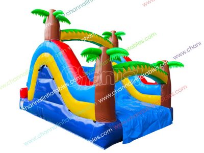 tropical inflatable pool slide